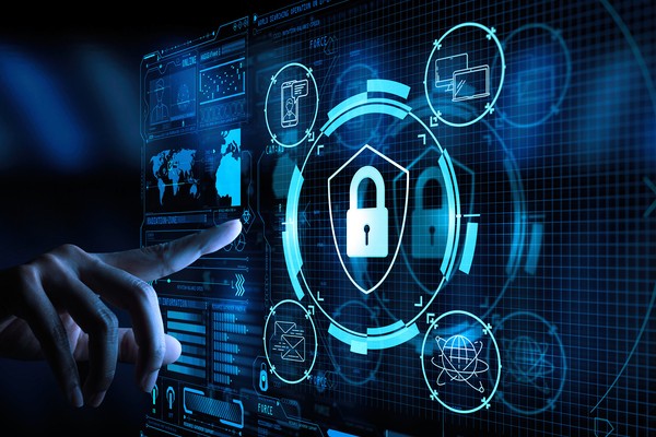 Biểu tượng bảo mật dữ liệu GDPR với khóa và lá chắn trên nền vàng và xám, tượng trưng cho sự an toàn của shbet nổ hũ.